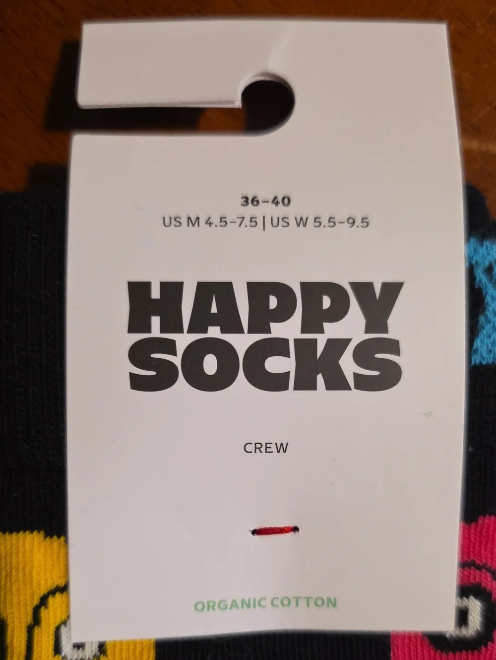 Happy Socks Black Crew Socks with Multicolor Dog Faces 2 Pair